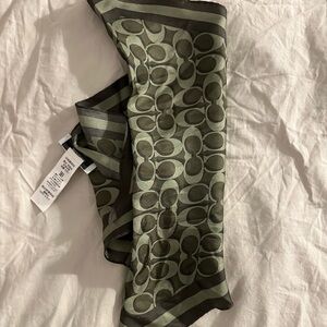 Coach Green and Black Patterned Scarf